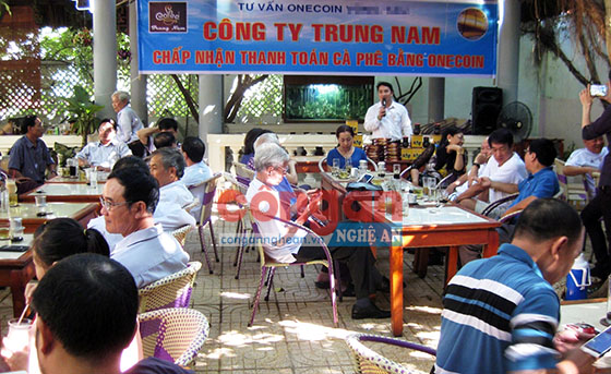  1 công ty đầu tư tiền ảo lôi kéo người chơi thông qua chiêu trò chấp nhận thanh toán cà phê bằng tiền ảo Onecoin
