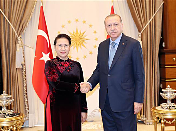 Chủ tịch Quốc hội Nguyễn Thị Kim Ngân hội kiến Tổng thống Thổ Nhĩ Kỳ Recep Tayyip Erdogan.