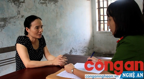 Đối tượng Nguyễn Thị Thoa tại Cơ quan Công an