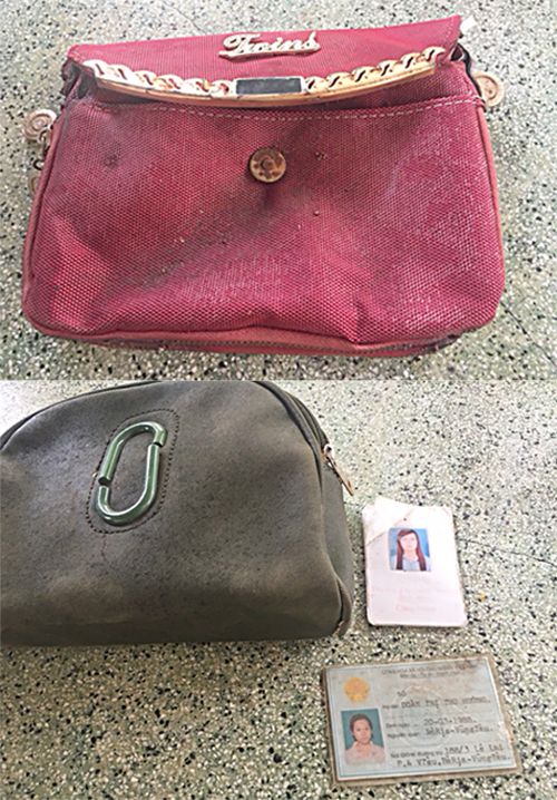 Một số túi xách phụ nữ là tang vật vụ án do các đối tượng Lê Văn Thật, Lê Hoài Hận và Nguyễn Tấn Phát thực hiện cướp giật.