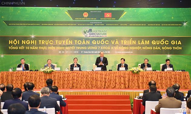 Thủ tướng Nguyễn Xuân Phúc đã chủ trì Hội nghị trực tuyến toàn quốc tổng kết 10 năm thực hiện Nghị quyết