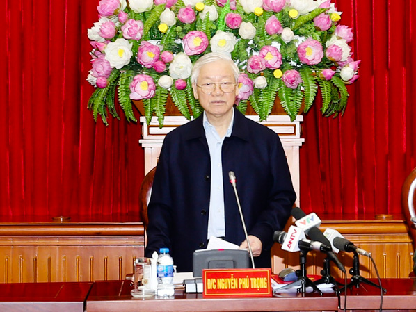 Tổng Bí thư, Chủ tịch nước Nguyễn Phú Trọng, phát biểu tại hội nghị.  Ảnh: TRÍ DŨNG