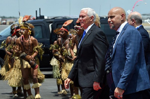 Phó Tổng thống Mỹ Mike Pence tại APEC 2018. Ảnh: Yahoo.