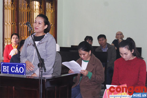 Các bị cáo tại Tòa án nhân dân huyện Quỳ Hợp