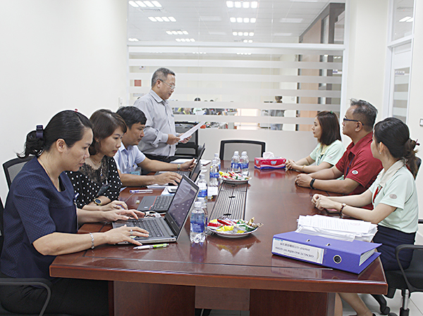 Đoàn thanh tra của BHXH tỉnh thanh tra việc thực hiện pháp luật về BHXH tại Công ty TNHH E-Top Việt Nam (KCN Mỹ Xuân B1-Tiến Hùng, TX.Phú Mỹ).