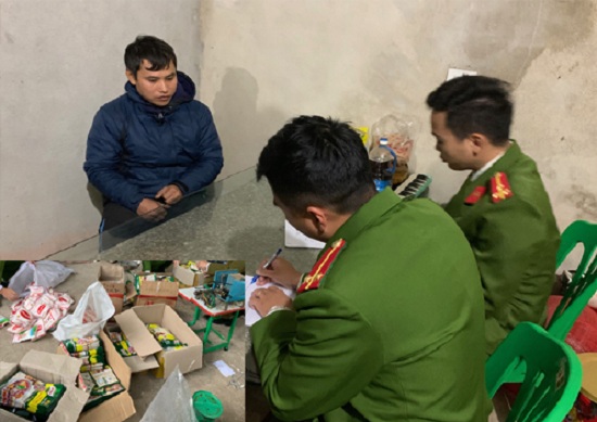Đối tượng Nguyễn Hữu Chiến và tang vật thu được