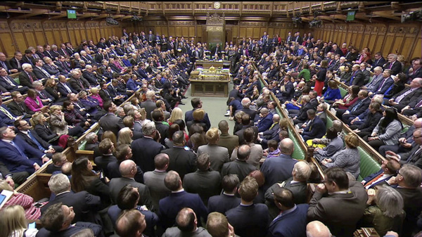Toàn cảnh phiên họp bỏ phiếu của Hạ viện Anh về thỏa thuận Brexit đạt được giữa Chính phủ và EU, tại London ngày 15-1-2019. Ảnh: AFP