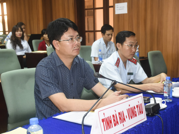Đồng chí Nguyễn Thanh Tịnh, Phó Chủ tịch UBND tỉnh tham dự hội nghị tại đầu cầu BR-VT. 