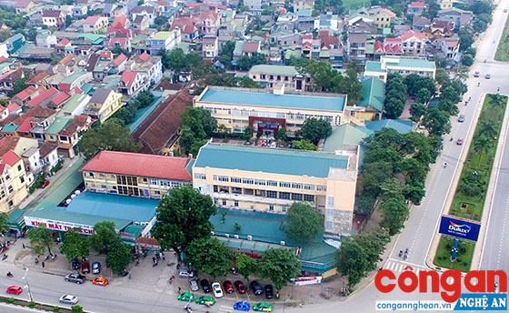 Toàn cảnh Bệnh viện Đa khoa TP Vinh nhìn từ trên cao