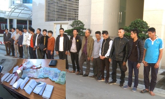 18 đối tượng và tang vật thu được.