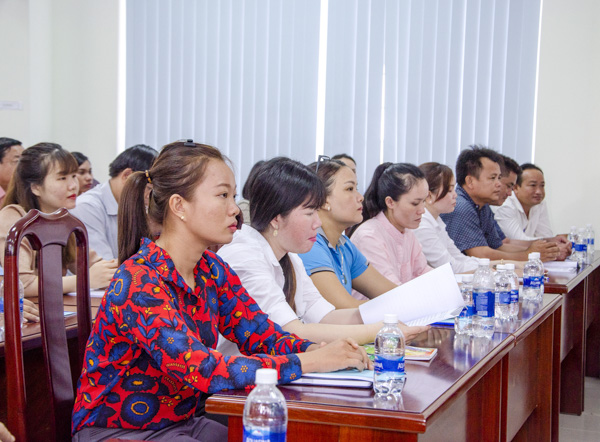 Các đại biểu tham dự hội nghị Tập huấn nghiệp vụ thông tin cơ sở và báo chí năm 2019.