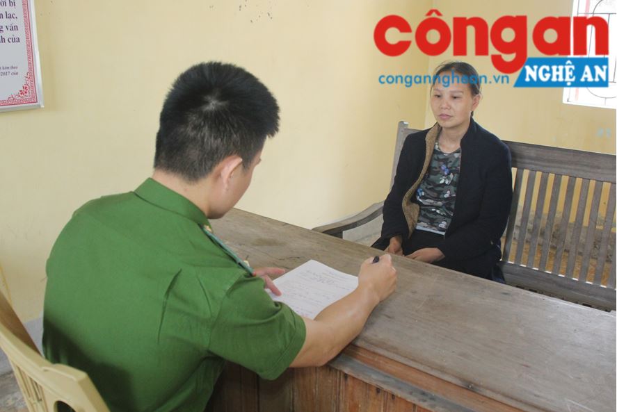 Đối tượng Phạm Thị Phú tại Cơ quan Công an
