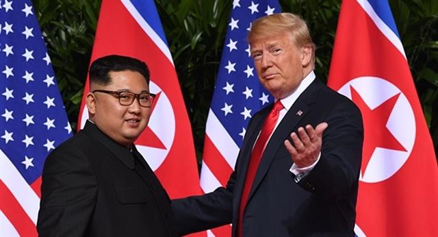Tổng thống Mỹ Donald Trump và Chủ tịch Triều Tiên Kim Jong-un.