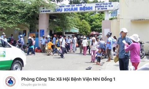 Trang giả mạo đã sử dụng hình ảnh một số hoạt động của Phòng công tác xã hội của Bệnh viện Nhi Đồng 1. Lãnh đạo BV Nhi Đồng 1 khẳng định, Phòng công tác xã hội của BV hiện chưa có fanpage nào. Ảnh chụp màn hình