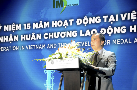 Ông Ngô Sơn Hải, Phó Tổng Giám đốc Tập đoàn Điện lực Việt Nam phát biểu tại buổi lễ.
