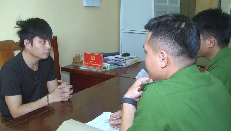 Đối tượng Bùi Văn Học tại cơ quan Công an