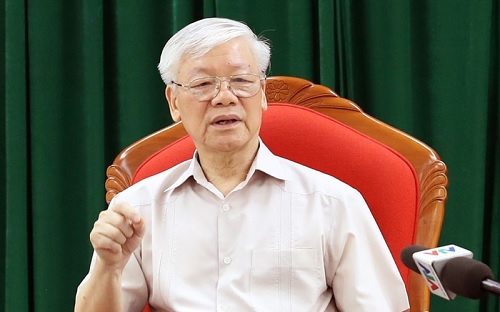 Tổng Bí thư, Chủ tịch nước Nguyễn Phú Trọng chủ trì họp lãnh đạo chủ chốt của Đảng và Nhà nước. Ảnh: Trí Dũng – TTXVN