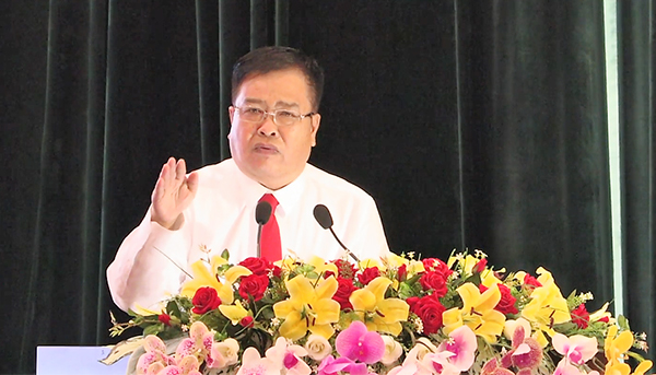 Đồng chí Nguyễn Văn Trình, Phó Bí thư Tỉnh ủy, Chủ tịch UBND tỉnh phát biểu tại lễ công bố.