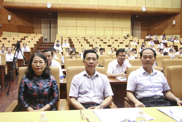 Đồng chí Nguyễn Thị Yến, Phó Bí thư Thường trực Tỉnh ủy, Trưởng Đoàn ĐBQH tỉnh tham dự hội nghị. 