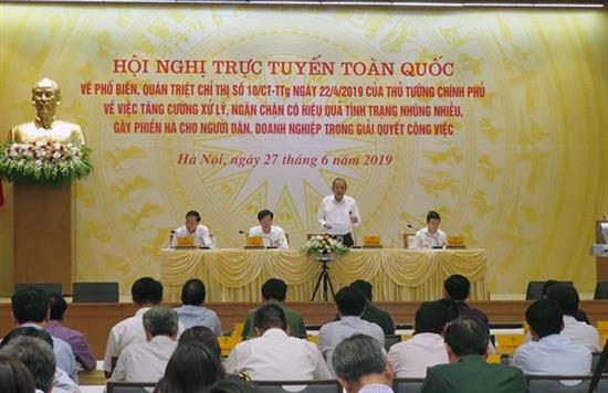 Hội nghị trực tuyến toàn quốc phổ biến, quán triệt Chỉ thị số 10/CT-TTg ngày 22/4/2019 của Thủ tướng Chính phủ . Ảnh: TH.