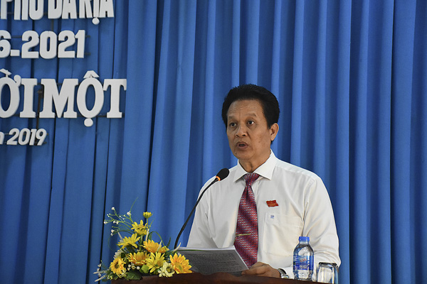 Ông Nguyễn Ngọc Đức, Phó Chủ tịch HĐND TP.Bà Rịa phát biểu khai mạc kỳ họp.