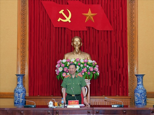 Bộ trưởng Tô Lâm phát biểu tại cuộc họp.