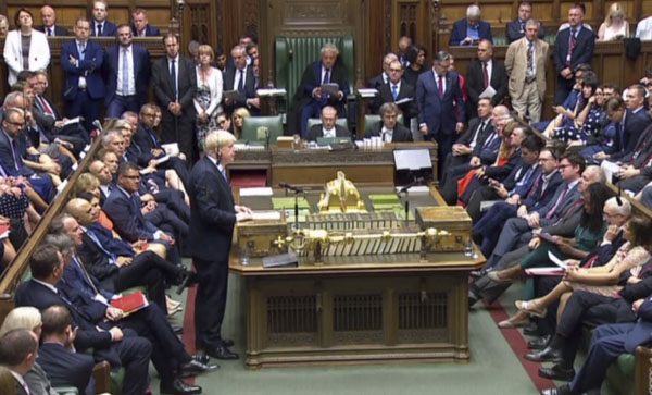 Thủ tướng Anh Boris Johnson phát biểu trong cuộc họp Hạ viện ở thủ đô London hôm 25/7.