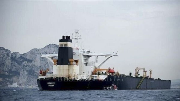 Tàu chở dầu Grace 1 của Iran ở vùng biển ngoài khơi lãnh thổ Gibraltar thuộc Anh. (nguồn IRNA)