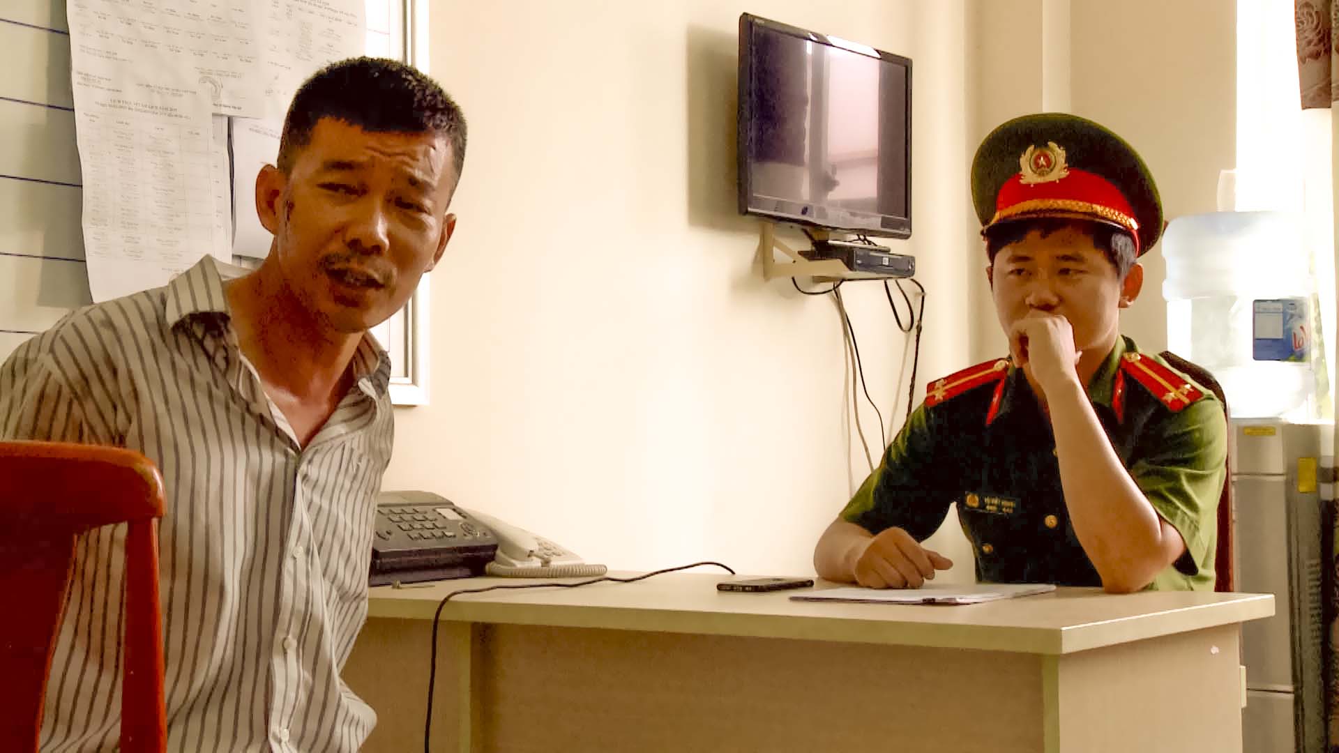 Đối tượng Huỳnh Văn Chủng nghi bị tâm thần điều khiển xe bán tải biển số 51C-95229 cố tình gây tai nạn cho Đại úy CSGT Chu Quang Sáng.