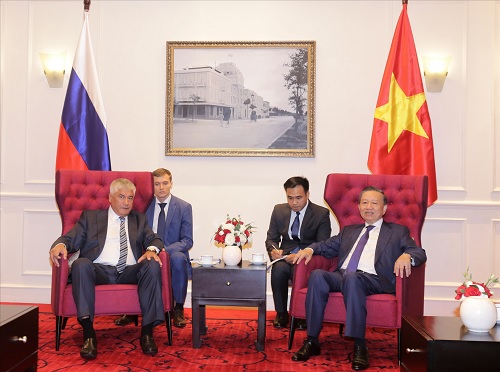 Bộ trưởng Tô Lâm; Bộ trưởng Bộ Nội vụ Liên bang Nga Kolokoltsev Vladimir Aleksandrovich.
