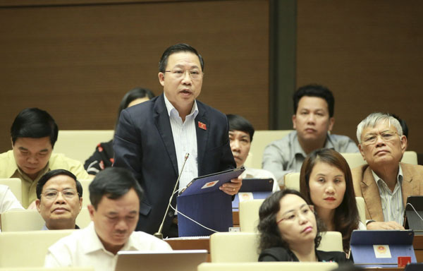 Đại biểu Quốc hội tỉnh Bến Tre Lưu Bình Nhưỡng phát biểu ý kiến.