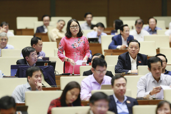 Đại biểu Quốc hội Nguyễn Thị Yến (tỉnh Bà Rịa-Vũng Tàu) phát biểu 