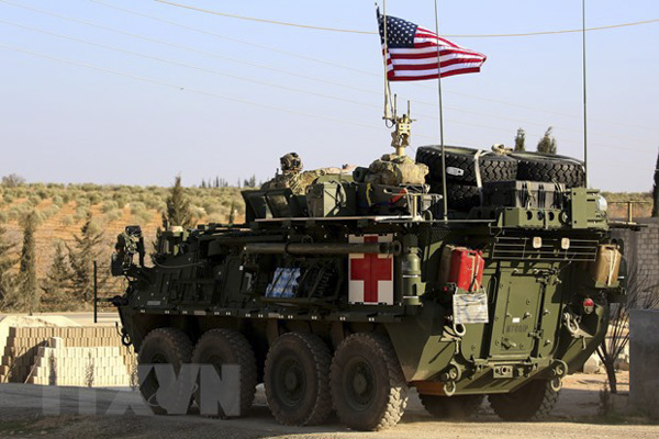  Đoàn xe của các lực lượng Mỹ được triển khai tại làng Yalanli, thành phố Manbij, Syria. (Nguồn: AFP)