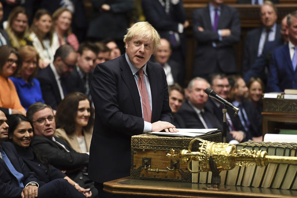 Thủ tướng Anh Boris Johnson phát biểu tại phiên họp Hạ viện  ở London. (Nguồn: AFP)