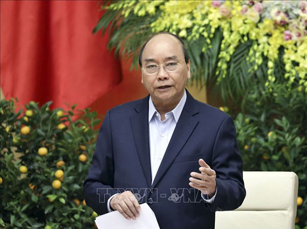 Thủ tướng Nguyễn Xuân Phúc phát biểu khai mạc phiên họp. Ảnh: TTXVN