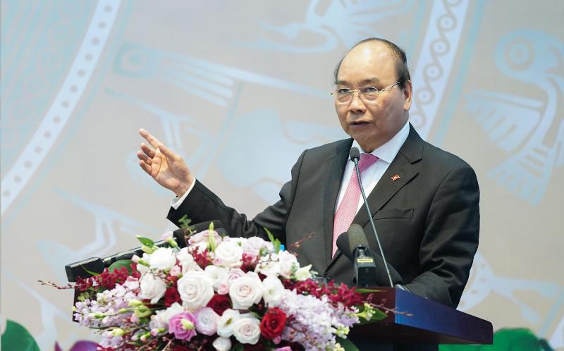Thủ tướng Nguyễn Xuân Phúc phát biểu tại Hội nghị. Ảnh: VGP/Quang Hiếu