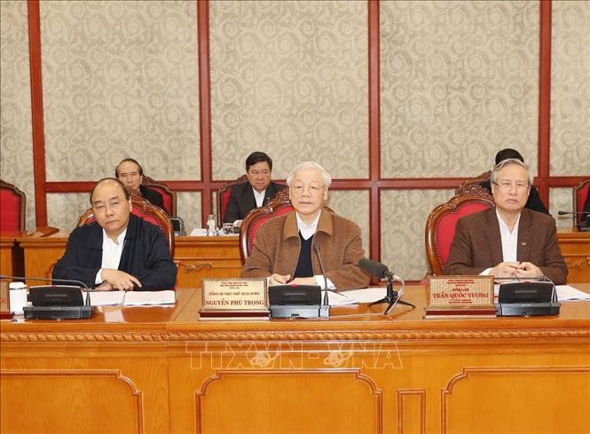 Tổng Bí thư, Chủ tịch nước Nguyễn Phú Trọng chủ trì cuộc họp.