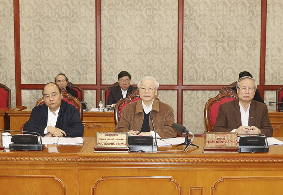 Tổng Bí thư, Chủ tịch nước Nguyễn Phú Trọng phát biểu kết luận cuộc họp. Ảnh: TRÍ DŨNG 