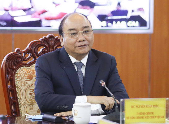 Thủ tướng Nguyễn Xuân Phúc phát biểu  tại sự kiện. Ảnh: QUANG HIẾU