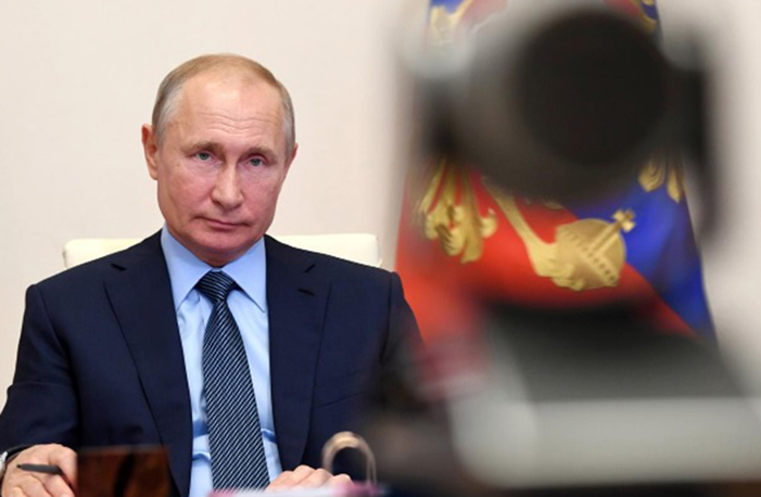 Tổng thống Nga Vladimir Putin trong một buổi họp qua video ngày 20/6. Ảnh: Reuters