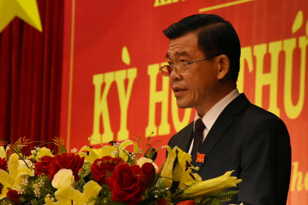 Ông Nguyễn Hồng Lĩnh,  Ủy viên Trung ương Đảng, Chủ tịch HĐND tỉnh phát biểu bế mạc Kỳ họp.
