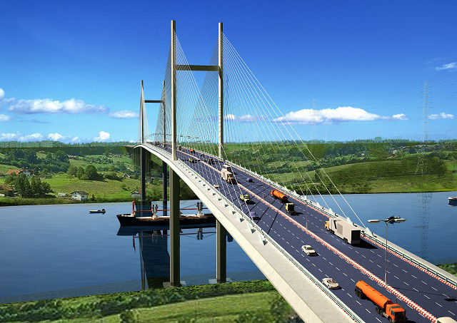 Phối cảnh cầu Phước An - Dự án quan trọng thúc đẩy giao thông kết nối cảng biển được HĐND tỉnh thông qua chủ trương đầu tư tại Kỳ họp thứ 17.