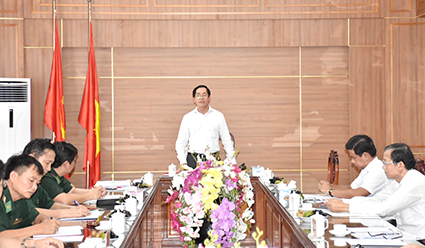 Ông Phạm Viết Thanh, Ủy viên Trung ương Đảng, Bí thư Tỉnh ủy phát biểu kết luận tại buổi làm việc.