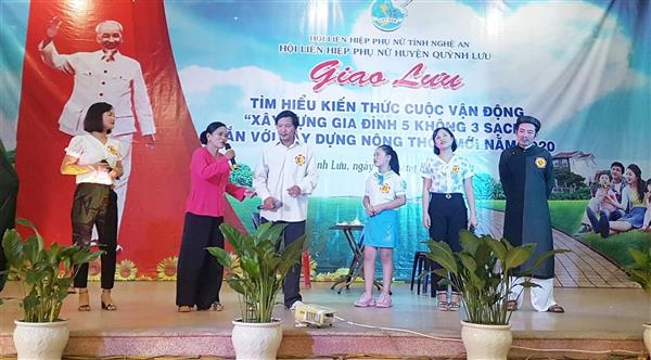 Một tiểu phẩm tại chương trình giao lưu tìm hiểu  kiến thức cuộc vận động “Xây dựng gia đình 5 không 3 sạch gắn với xây dựng nông thôn mới”