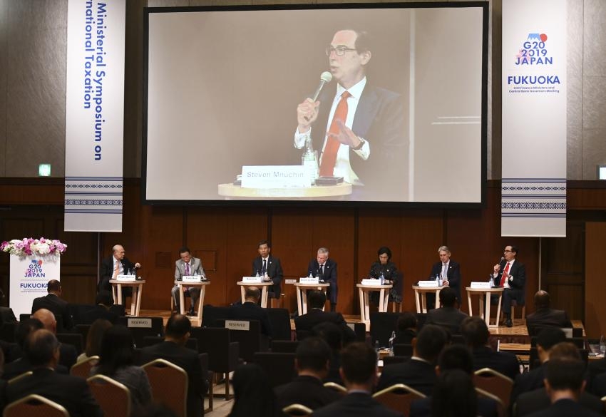 Phiên thảo luận của các Bộ trưởng Tài chính G20 về Thuế toàn cầu diễn ra tại Fukuoka, Nhật Bản.