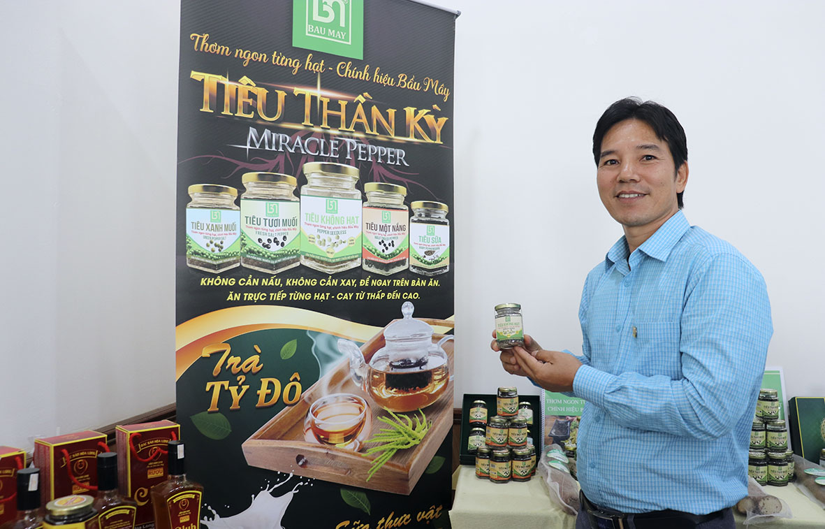 Ông Lâm Ngọc Nhâm, Giám đốc Công ty Nông nghiệp - TM - DL Bầu Mây đăng ký 6 sản phẩm tham gia OCOP cấp tỉnh năm 2020.