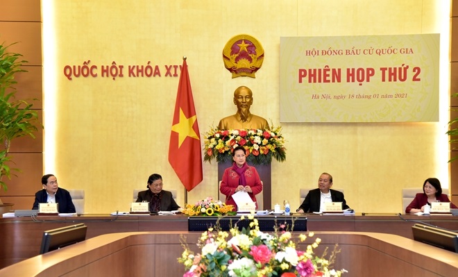 Chủ tịch Quốc hội, Chủ tịch Hội đồng Bầu cử quốc gia Nguyễn Thị Kim Ngân chủ trì phiên họp