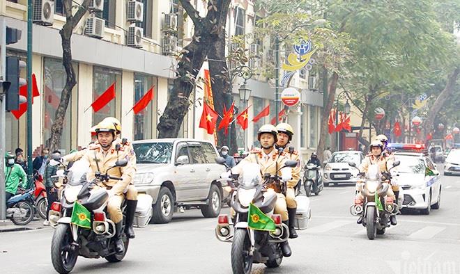 Lực lượng Công an xác định bảo vệ an toàn tuyệt đối Đại hội lần thứ XIII của Đảng là nhiệm vụ nòng cốt. Ảnh:Phạm Hải