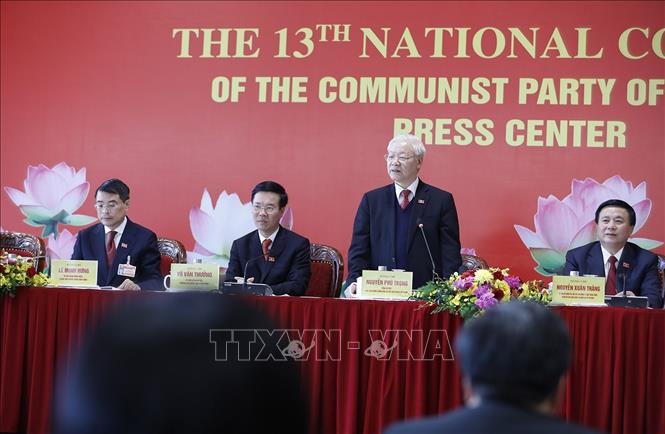 Tổng Bí thư, Chủ tịch nước Nguyễn Phú Trọng chủ trì Họp báo công bố kết quả Đại hội XIII của Đảng