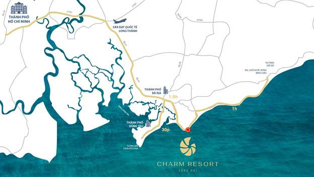 Charm Resort Long Hải sở hữu vị trí vàng đắc địa.